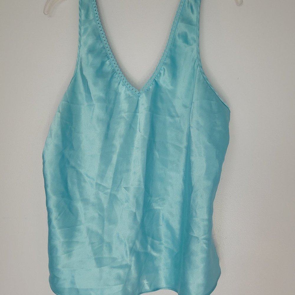 Sophia - L - Blue Satin Top